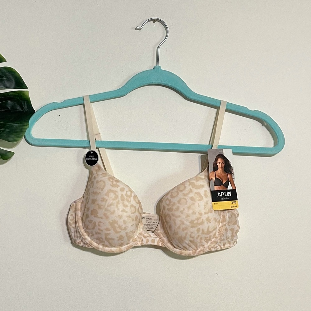 Apt.9 Intimates Leopard Print Natural Demi Bra 34B